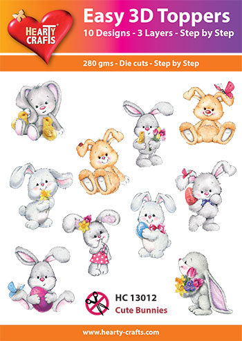 Easy 3D-Toppers Cute Bunnies