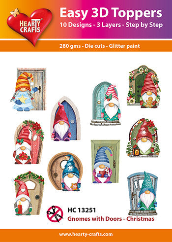 Hearty Crafts Easy 3D-Toppers Gnomes with Doors - Christmas