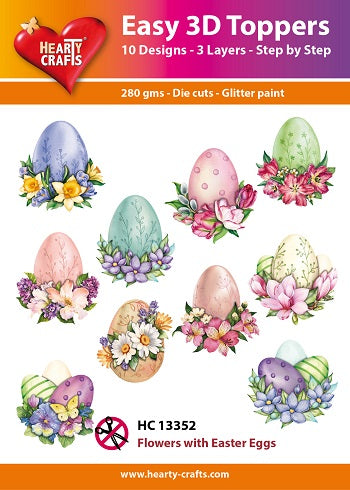 Hearty Crafts Easy 3D Topper - Flowers with Easter Eggs