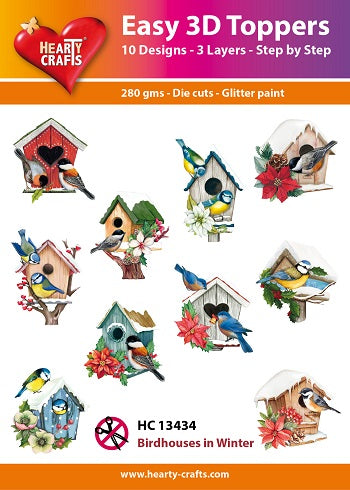 Hearty Craft Easy 3D Topper Birdhouses in Winter