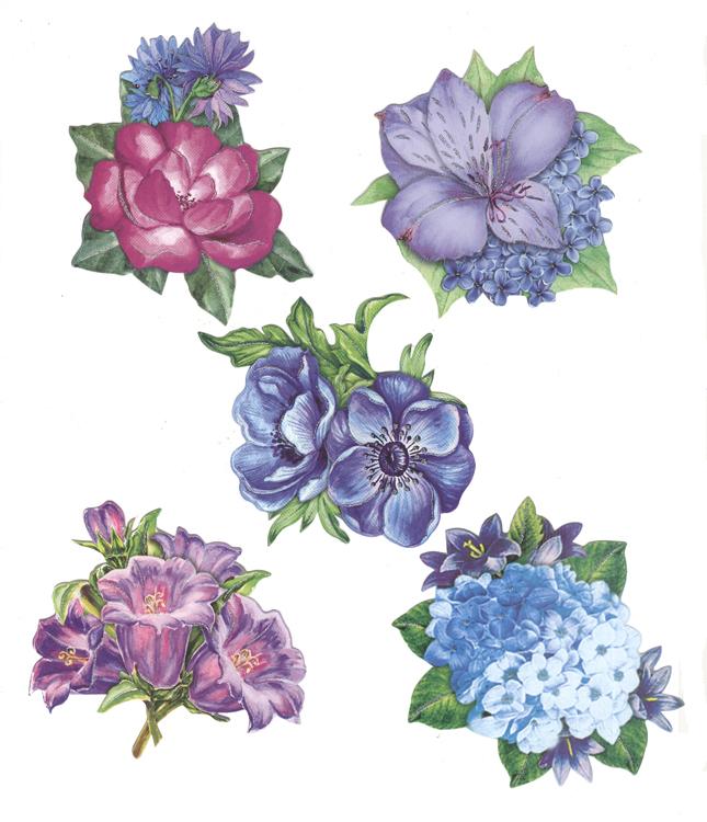 Easy 3D - Flowers - Blue/Violet