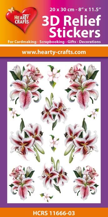 3D Relief Stickers A4 - Lillies 3