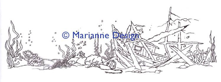 Marianne Design Clear Stamp: Hetty's Border - Underwater