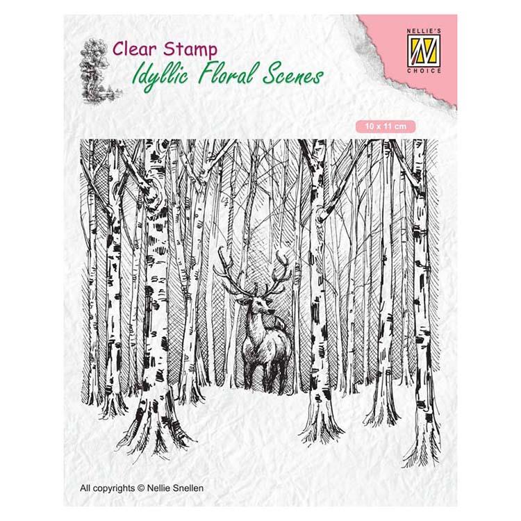 Nellie's Choice Clear Stamp Deer in Forest