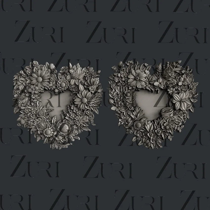 Zuri Designs Floral Lovehearts Set 1