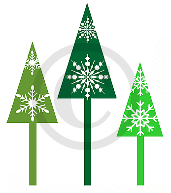 Frog's Whiskers Ink Stamp - Three Snowflake Trees