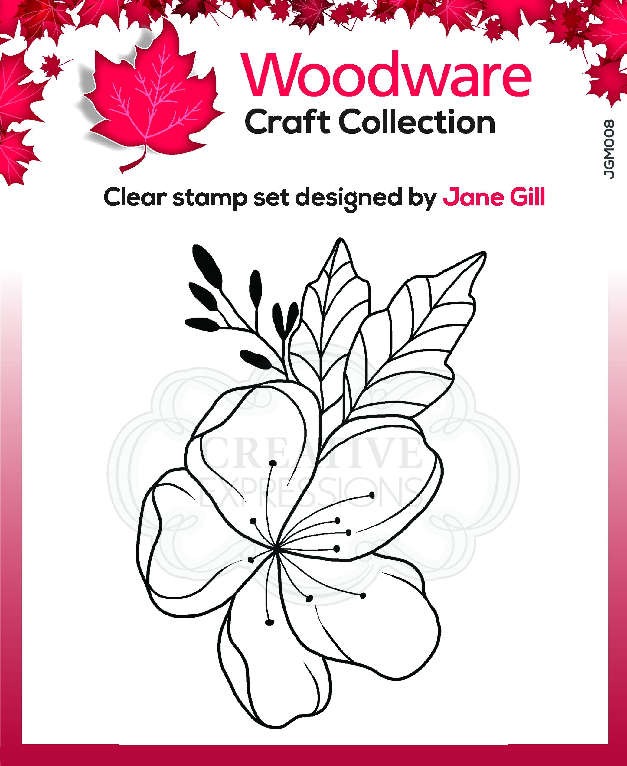 Woodware Clear Singles Mini Floral Wonder 3.8 in x 2.6 in Stamp