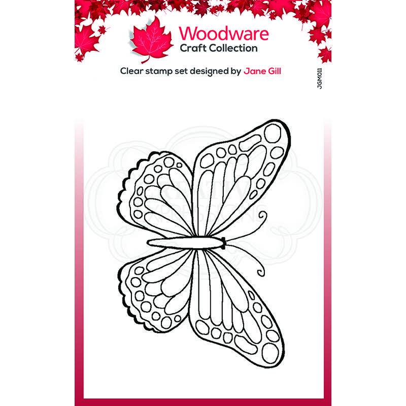 Woodware Clear Singles Mini Wings - Marsh Fritillary 2.6 in x 1.7 in Stamp