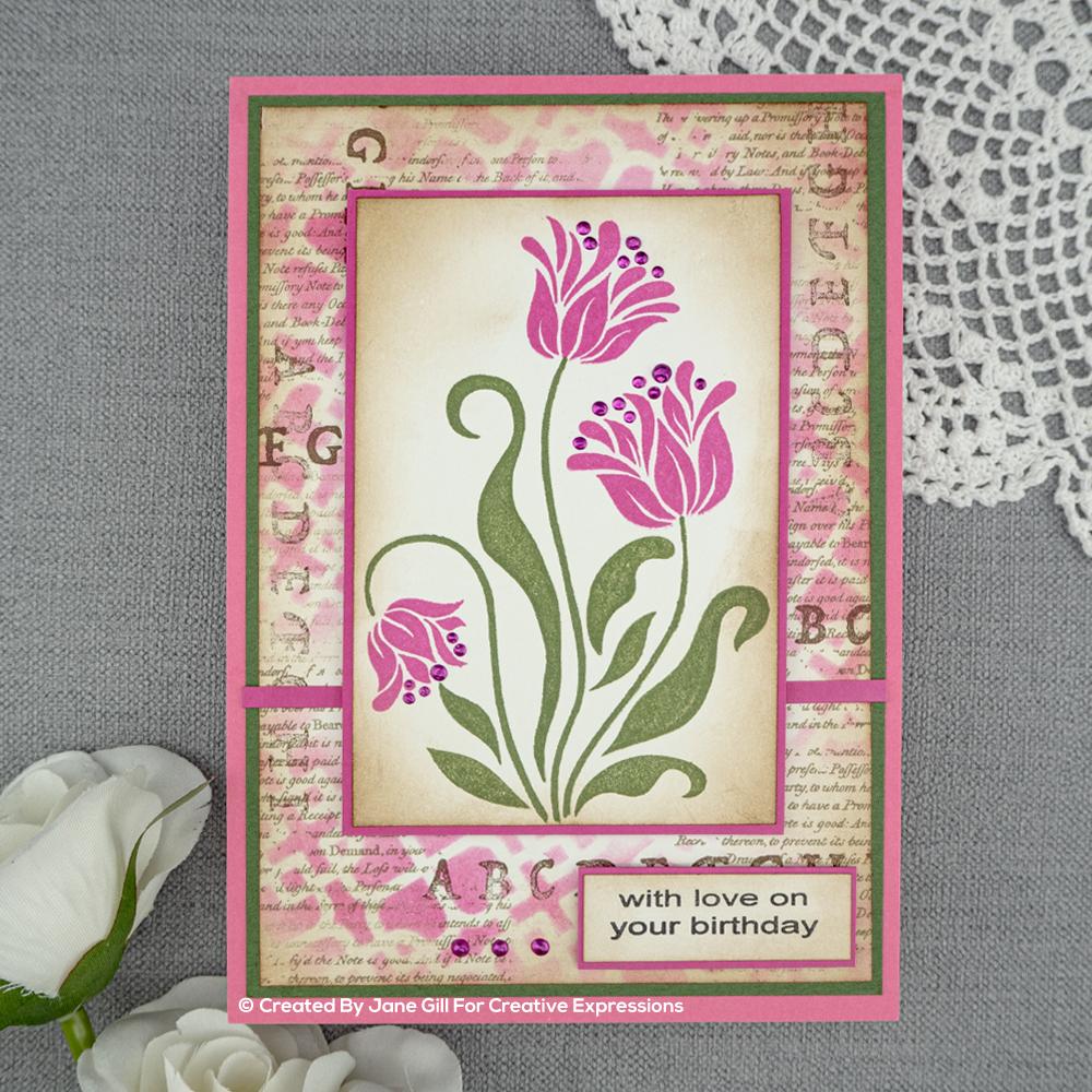 Woodware Clear Singles Tulip Set 4 in x 6 in Stamp