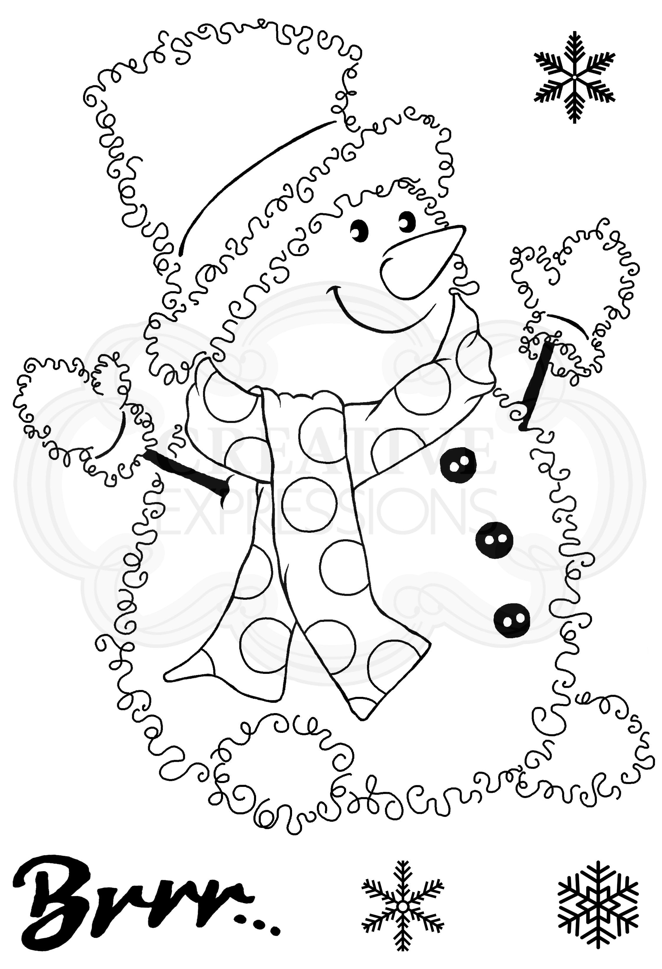 Woodware Clear Singles Festive Fuzzies - Snowman 4 in x 6 in Stamp