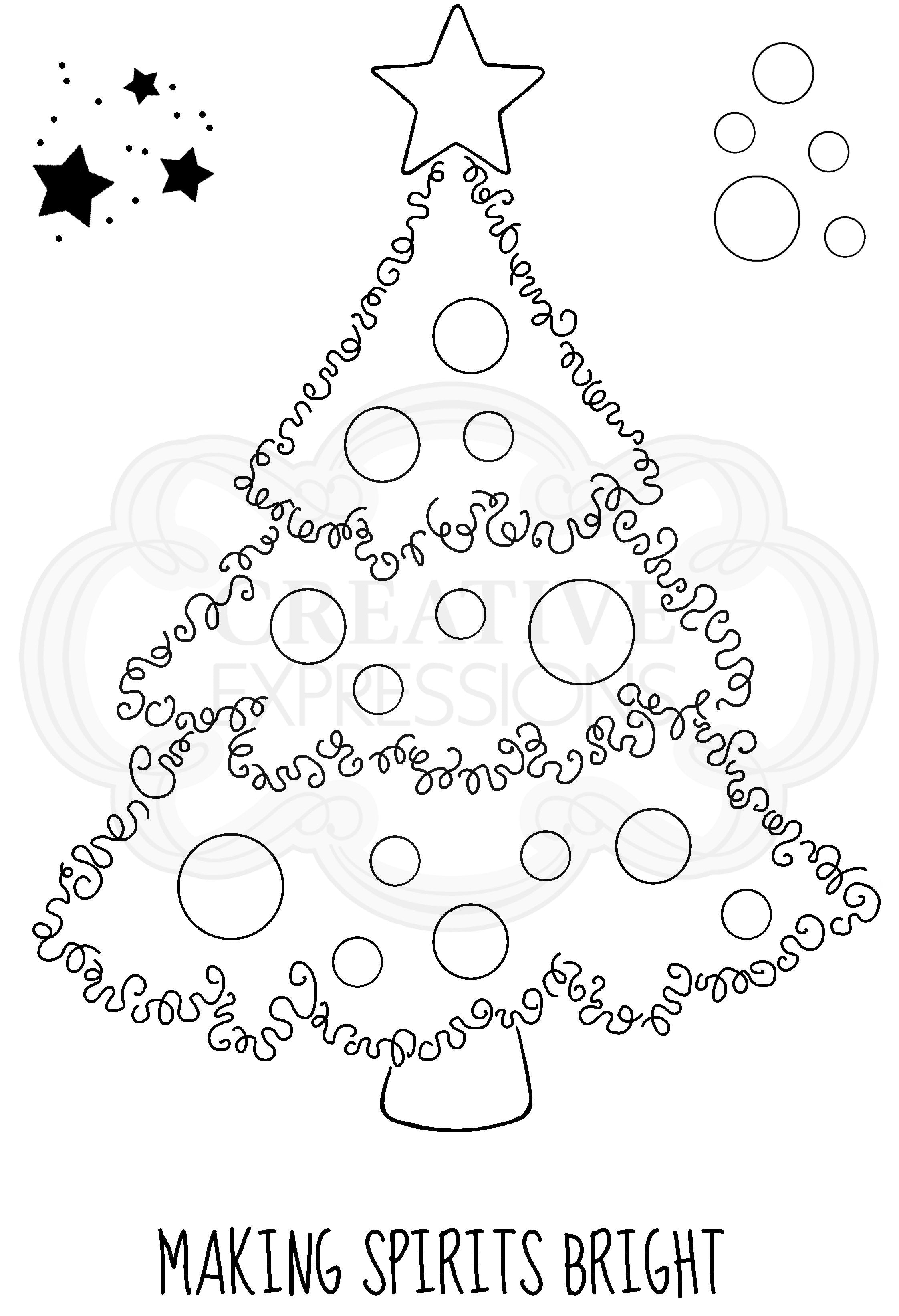 Woodware Clear Singles Festive Fuzzies - Christmas Tree 4 in x 6 in Stamp