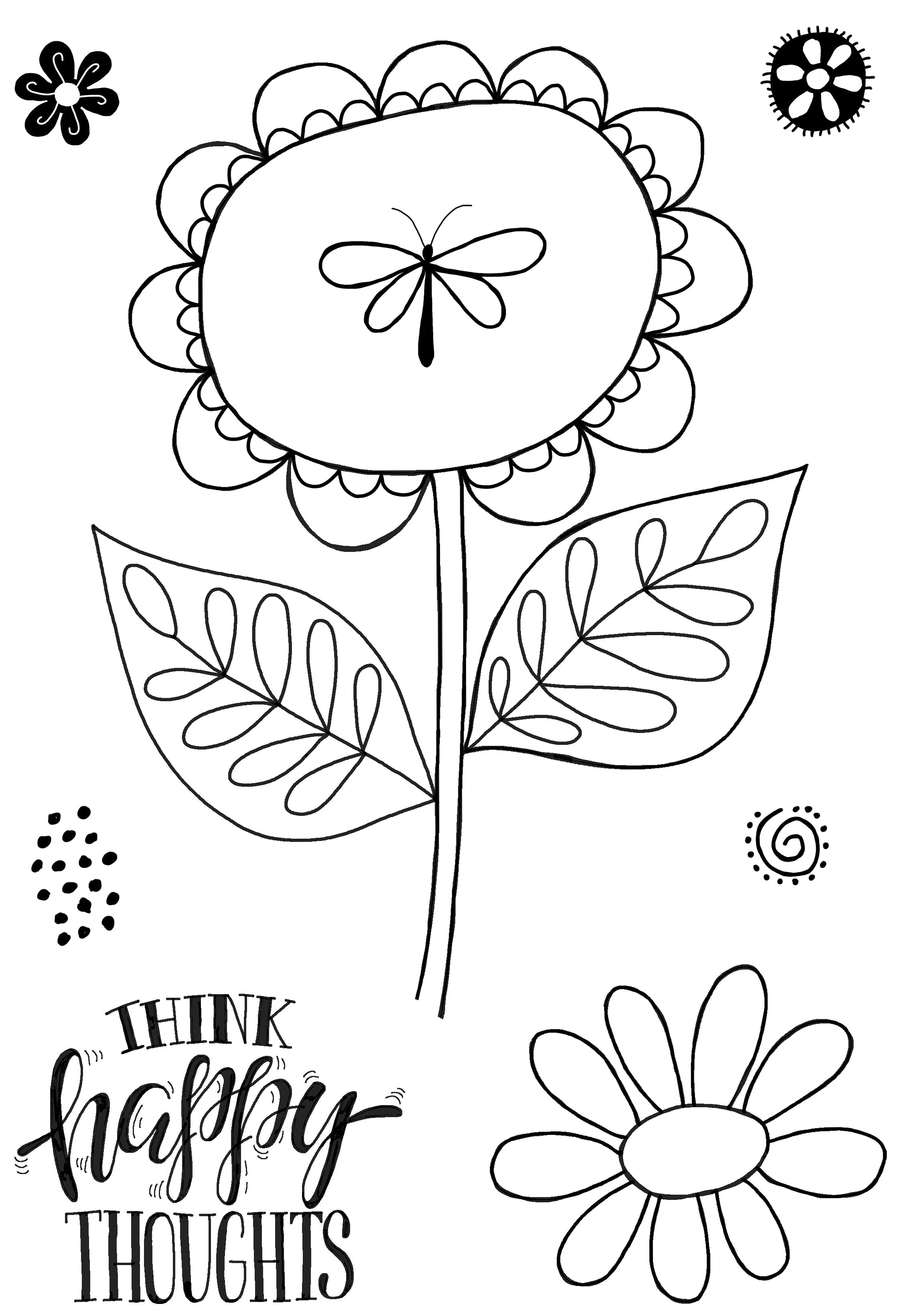 Woodware Clear Singles Petal Doodles Happy Thoughts 4 in x 6 in Stamp Set