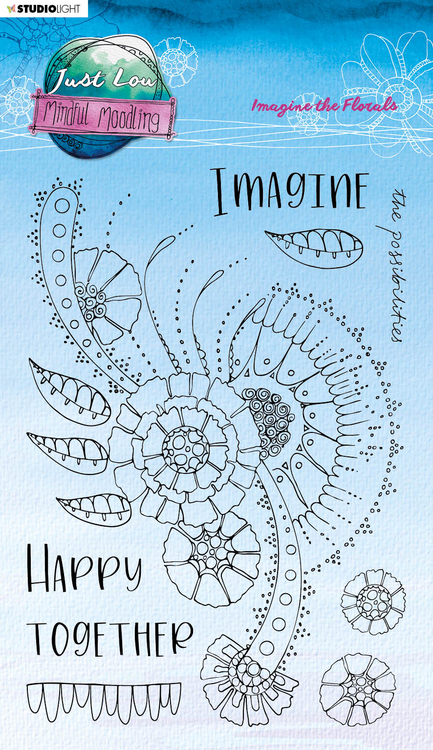 JL Clear Stamp Imagine The Florals Mindful Moodling 148x210x3mm 1 PC nr.189