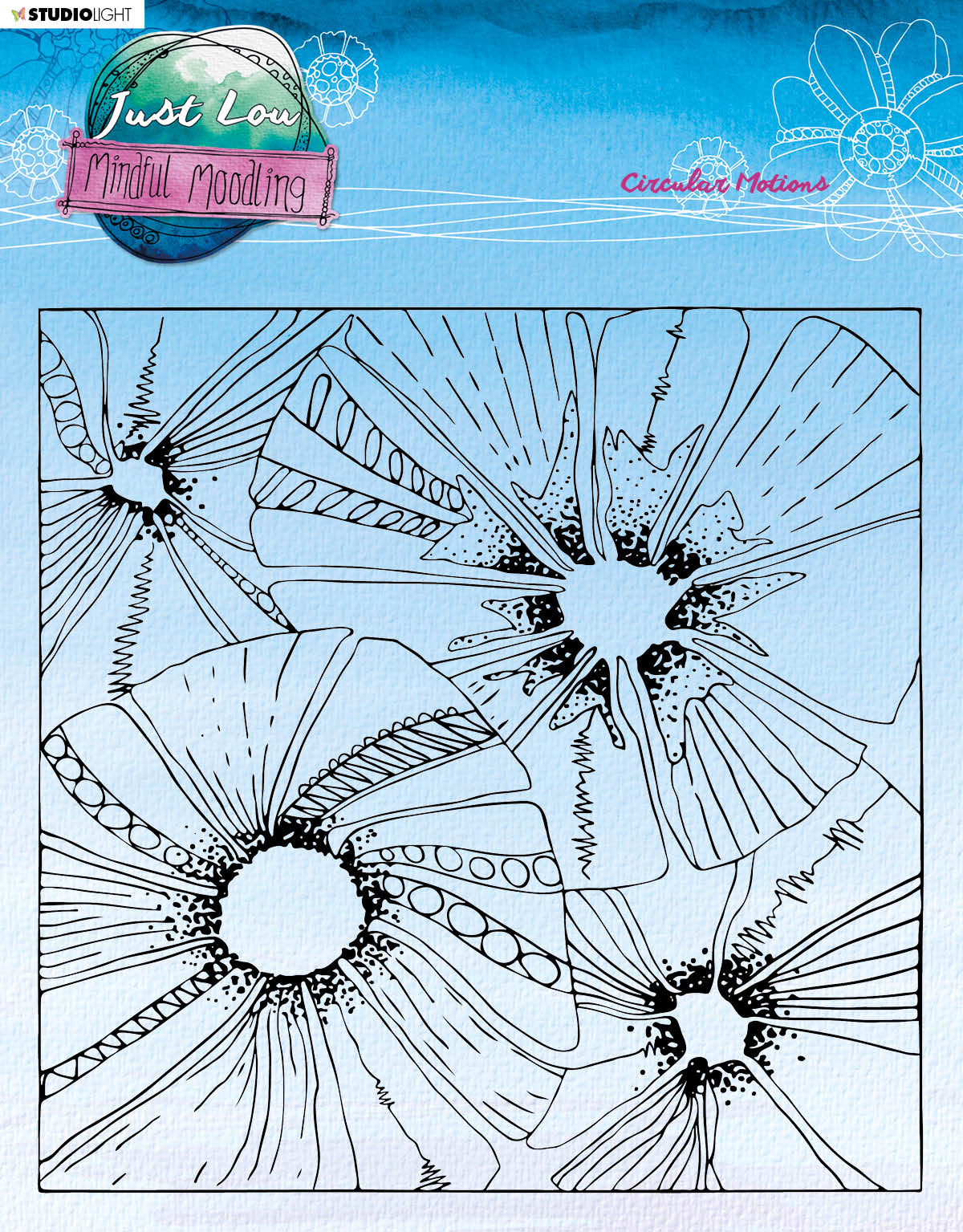 JL Clear Stamp Circular Motions Mindful Moodling 203,2x203,2x3mm 1 PC nr.190