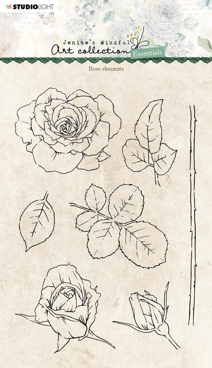 JMA Clear Stamp Rose Elements Essentials 148x210x4mm 1 PC nr.138