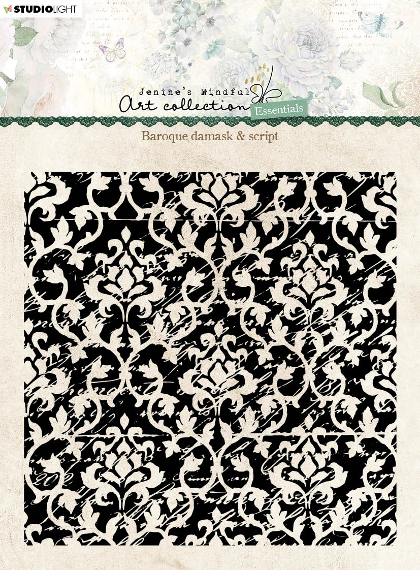 JMA Clear Stamp Background Baroque Damask & Script Essentials 140x140x4mm 1 PC nr.141