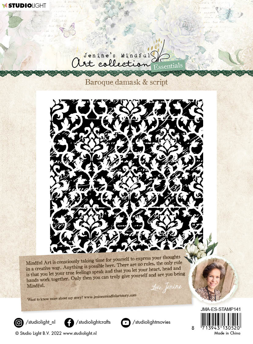 JMA Clear Stamp Background Baroque Damask & Script Essentials 140x140x4mm 1 PC nr.141