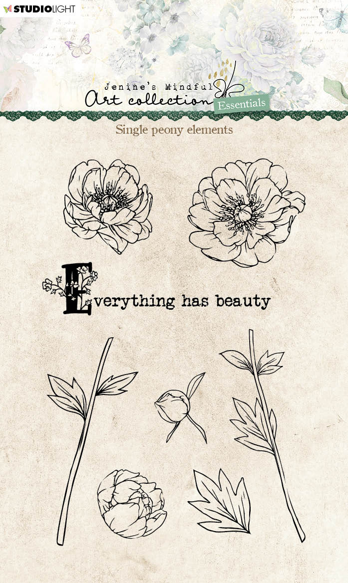 JMA Clear Stamp Single Peony Elements Essentials 148x105x3mm 8 PC nr.339