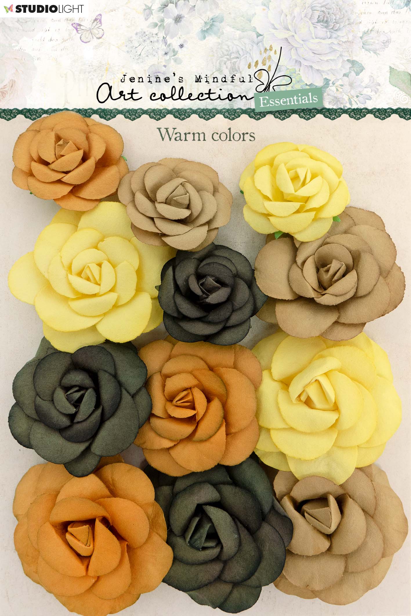 JMA Paper Flowers Warm Colors Essentials 90x120x6mm 12 PC nr.04