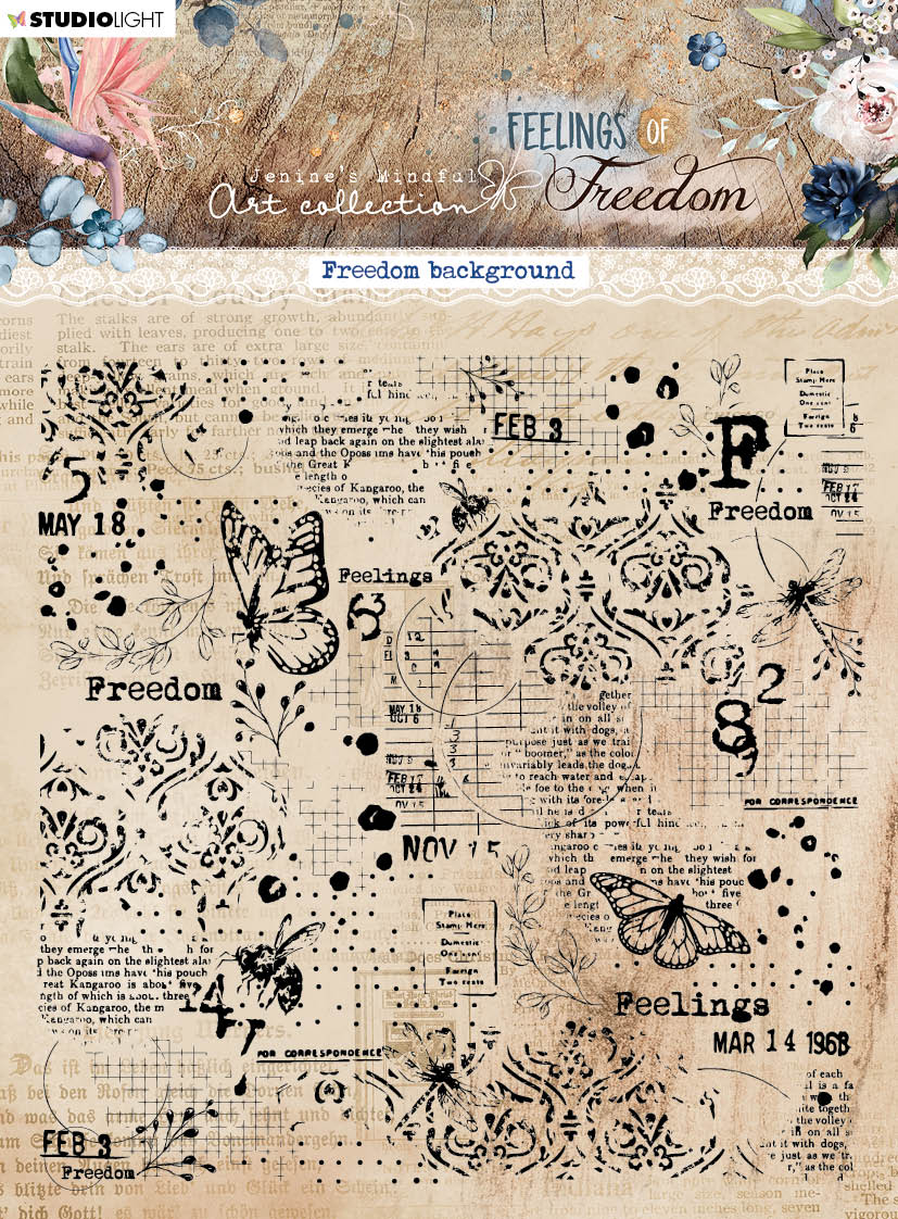 JMA Clear Stamp Freedom Background Feelings Of Freedom 130x130x3mm 1 PC nr.422