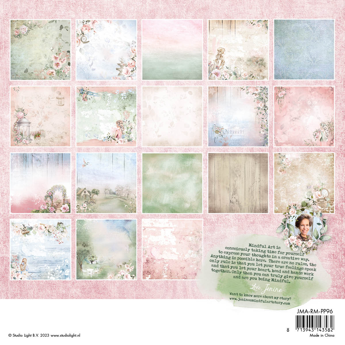 JMA Paper Pad Background Patterns Romantic Moments 203x203x9mm 36 SH nr.96