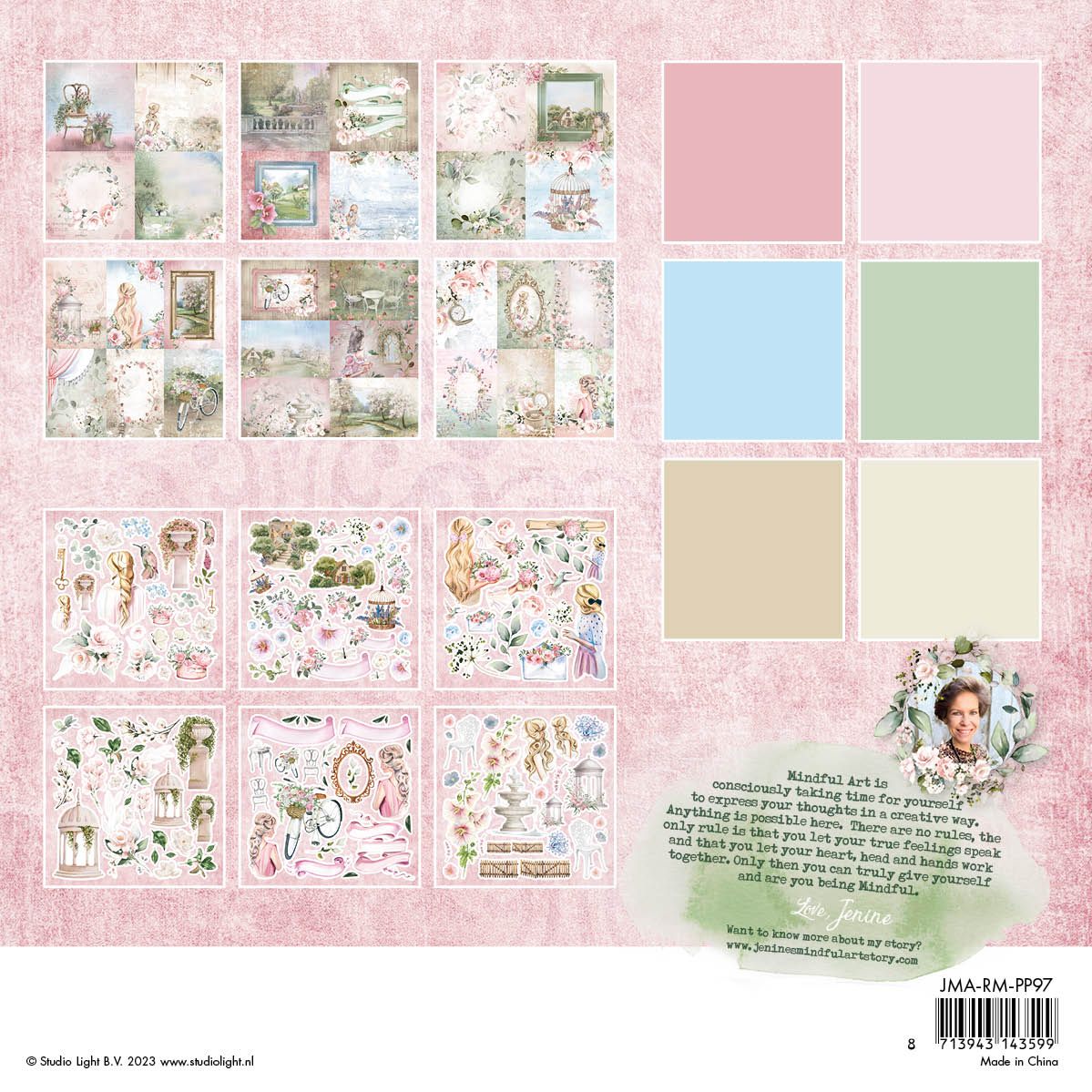 JMA Paper Pad Small Designs & Elements Romantic Moments 203x203x9mm 36 SH nr.97