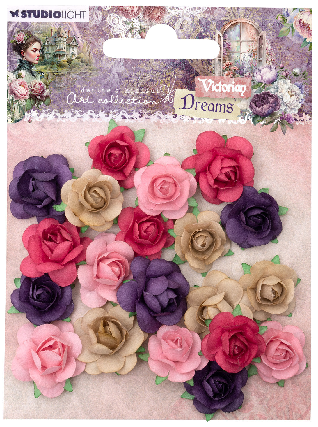 JMA Paper Flowers 1,5 & 2 cm Victorian Dreams 20 PC