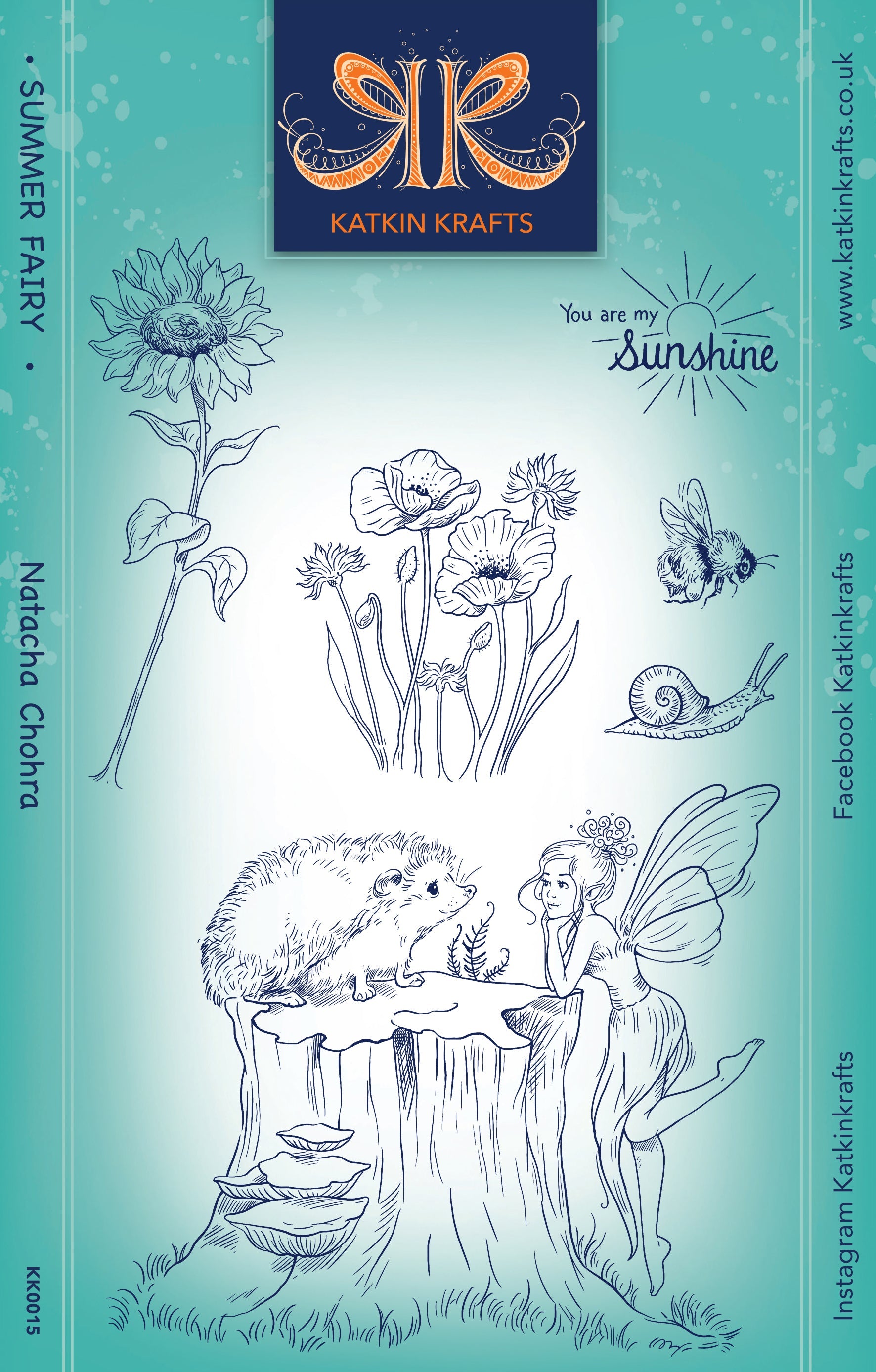 Katkin Krafts Summer Fairy 6 in x 8 in Clear Stamp Set