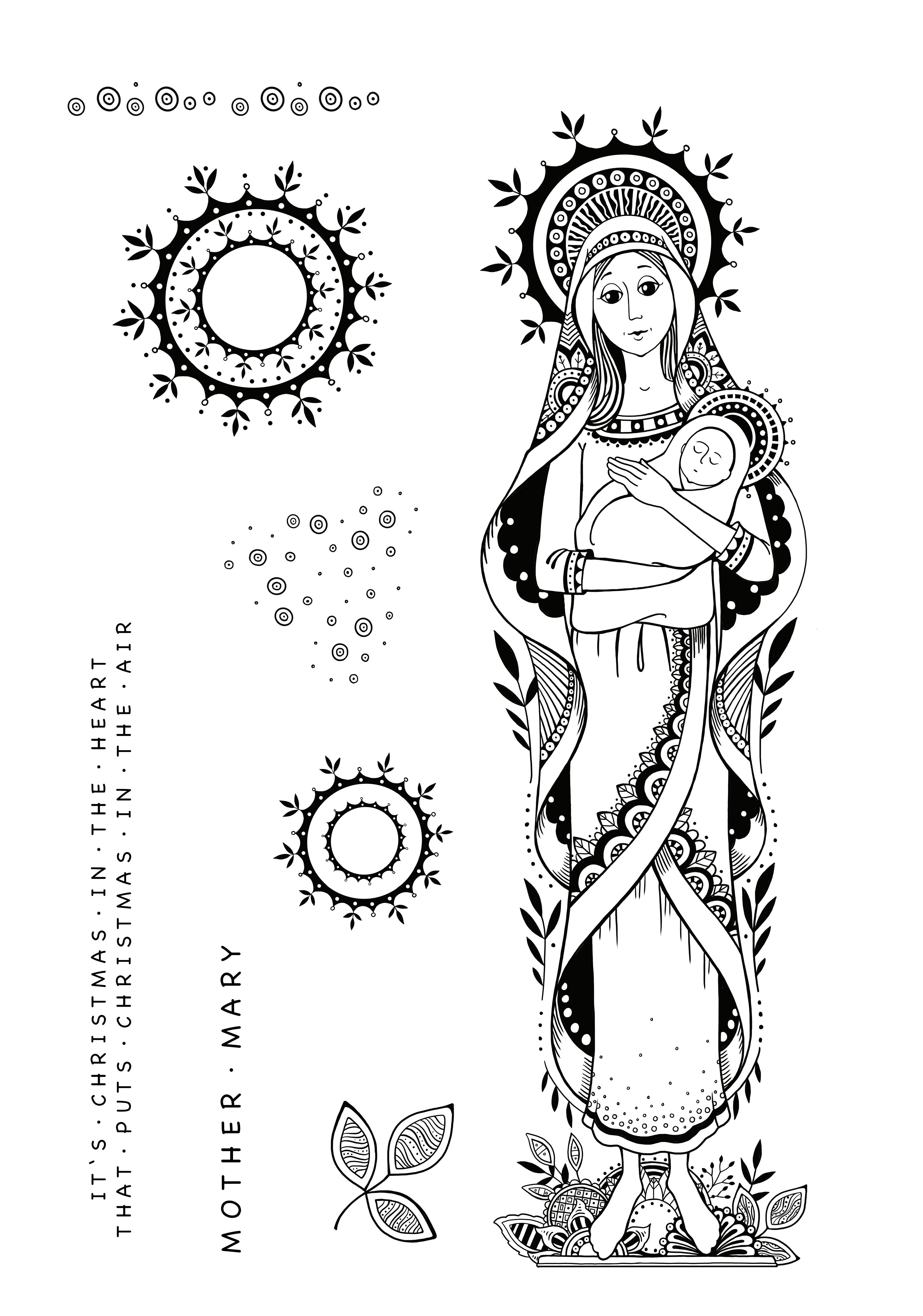 Katkin Krafts Mother Mary 6 in x 8 in Clear Stamp Set