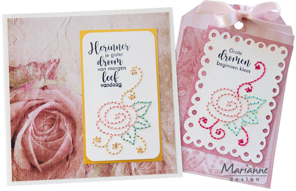 Marianne Design Craftables Die - Stitching Corner Rose