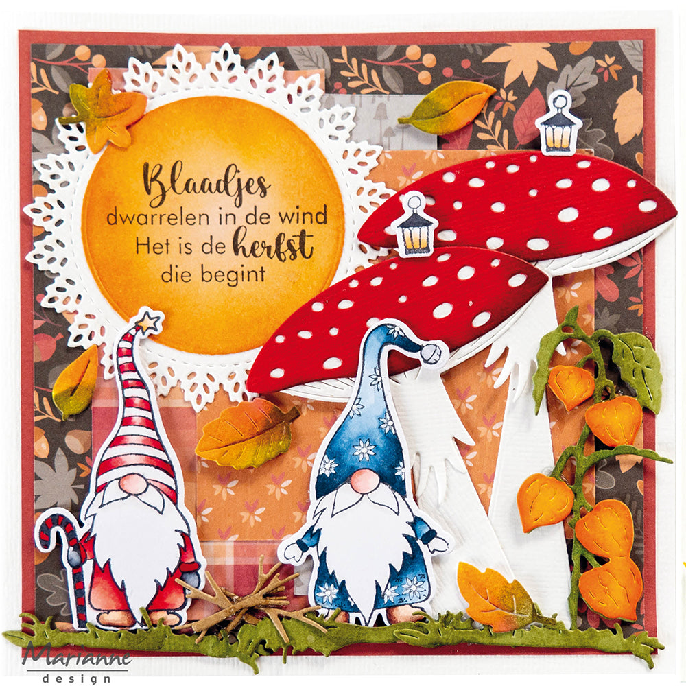 Marianne Design Clear Stamp & Die Set - Gnome & Lantern