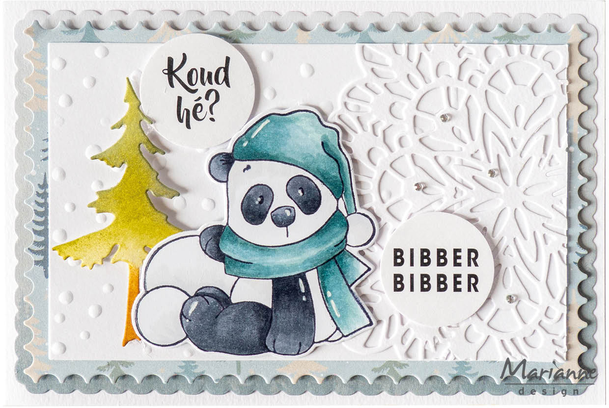 Marianne Design Stamp & Die Set - Snow Panda