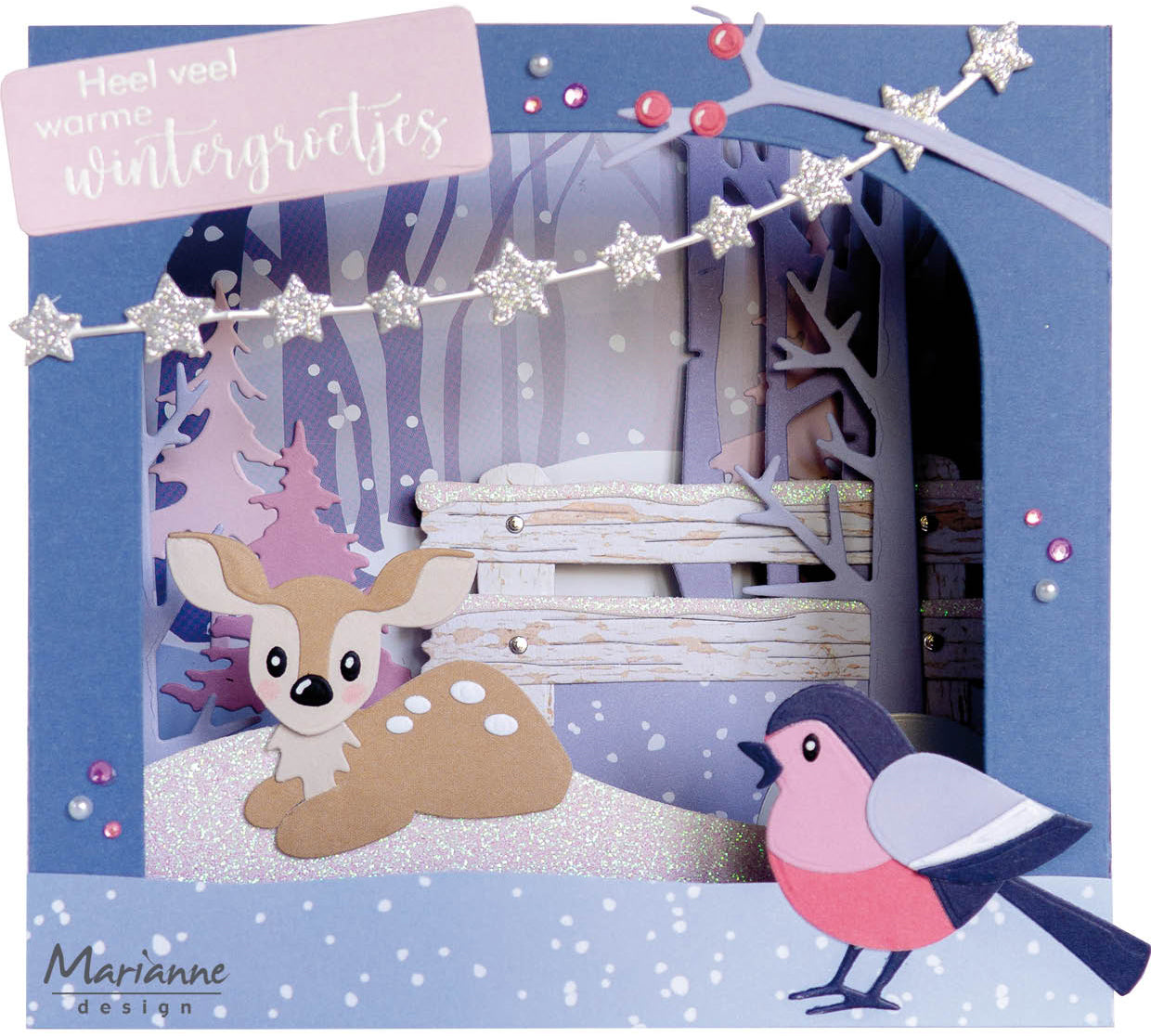 Marianne Design A4 Cutting Sheet - Eline's Winter Dreams Backgrounds
