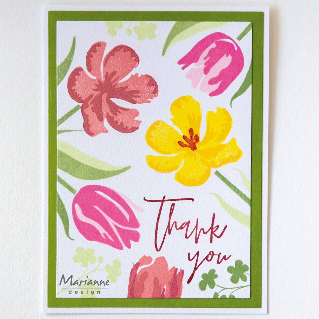 Colorful Silhouettes Tulips Clear Stamps