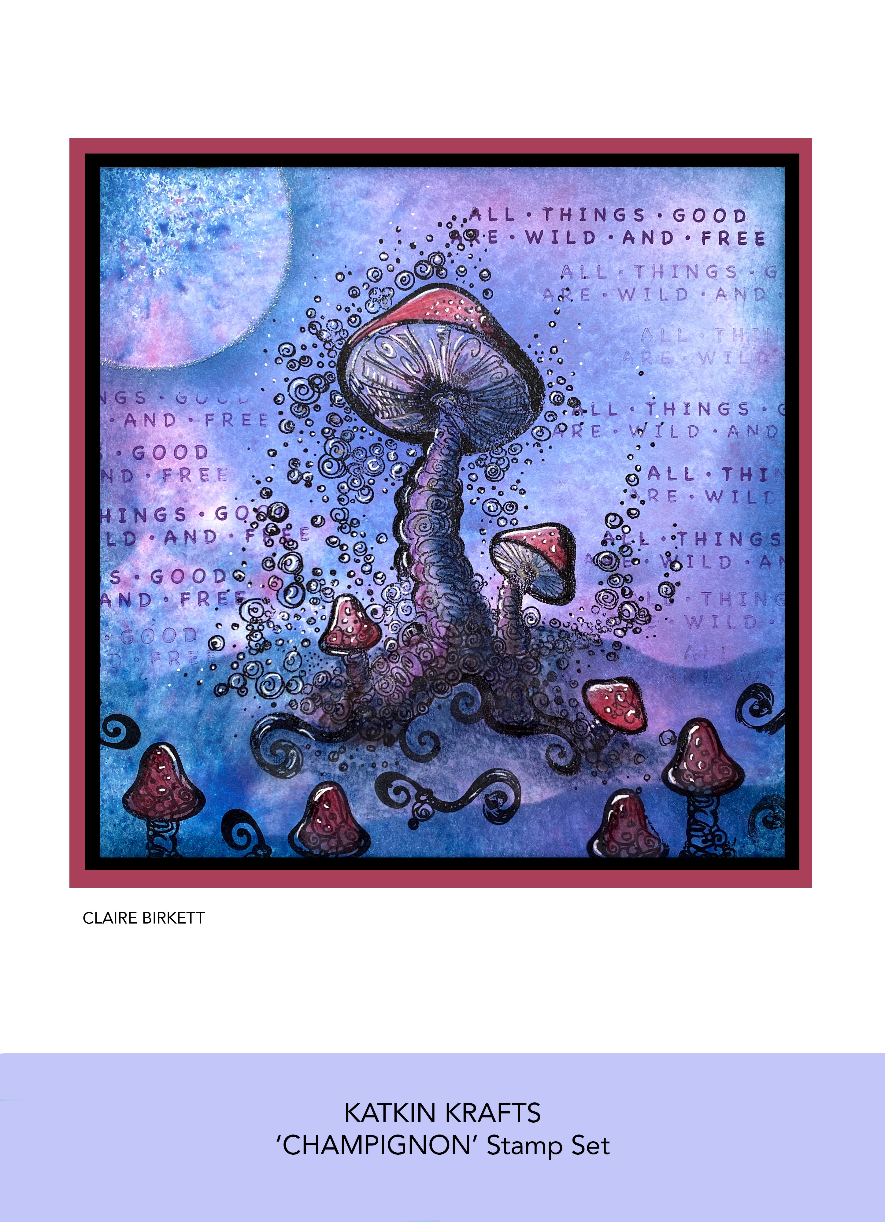 Katkin Krafts Champignon 6 in x 8 in Clear Stamp Set