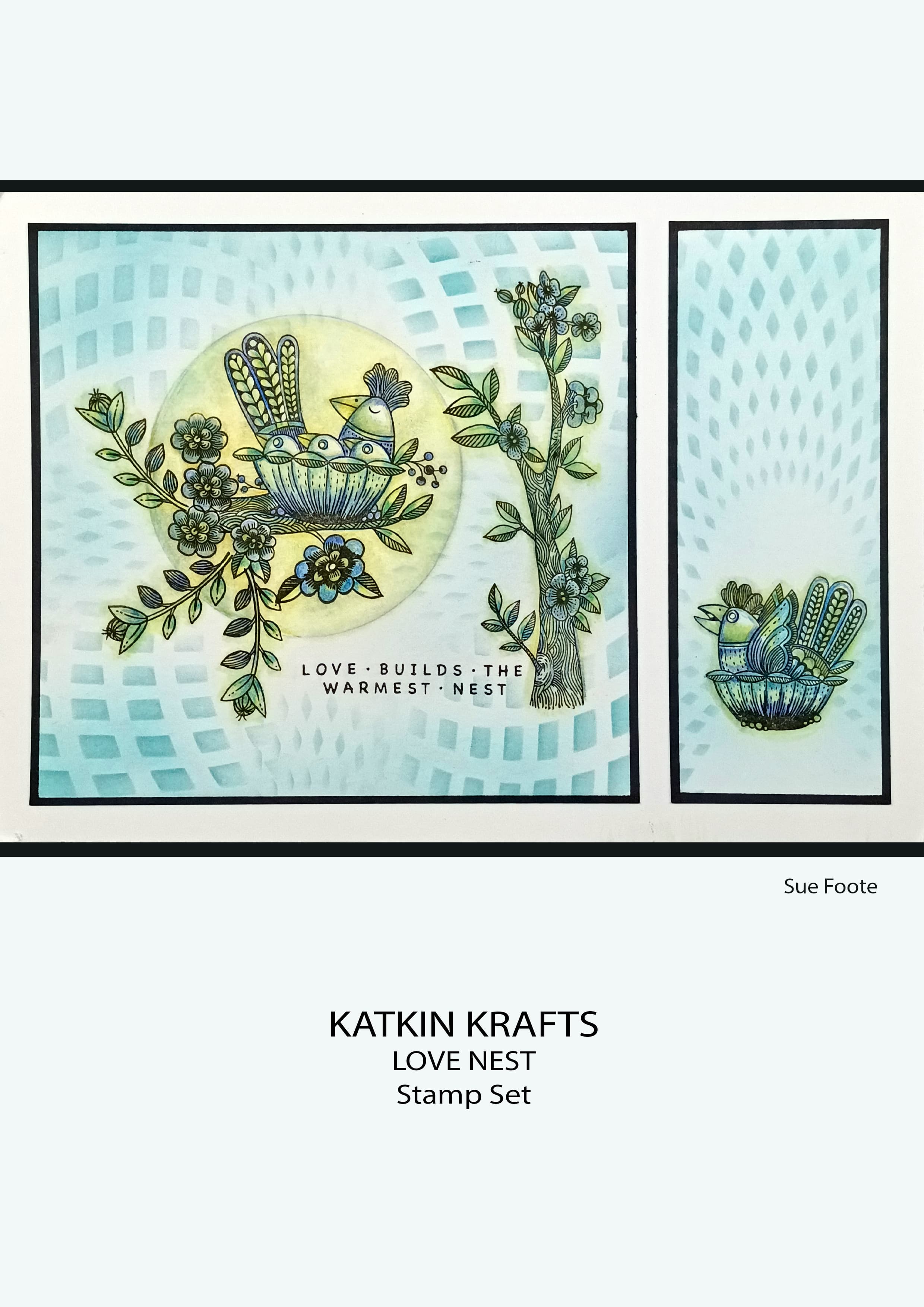 Katkin Krafts Love Nest 6 in x 8 in Clear Stamp Set