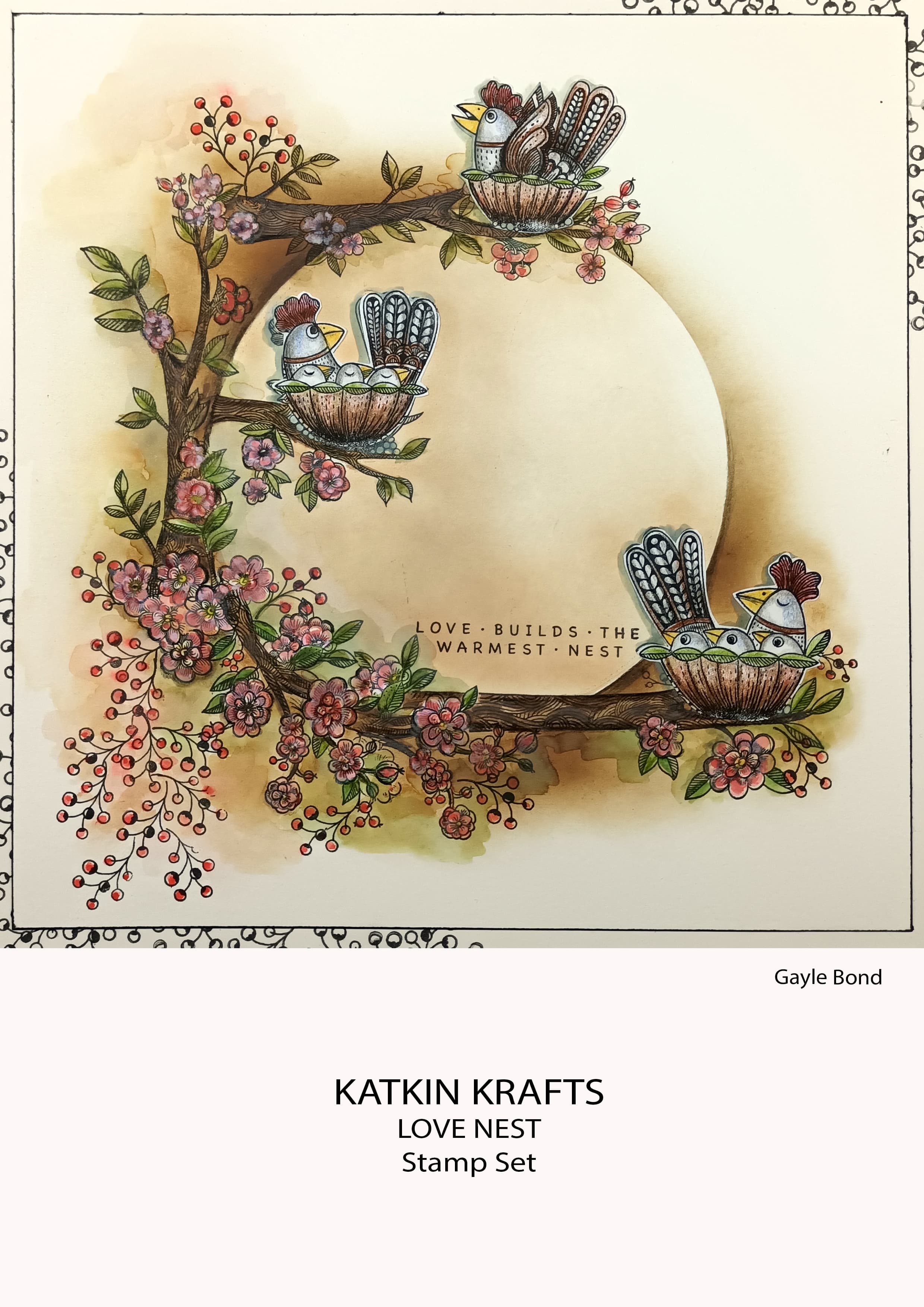 Katkin Krafts Love Nest 6 in x 8 in Clear Stamp Set