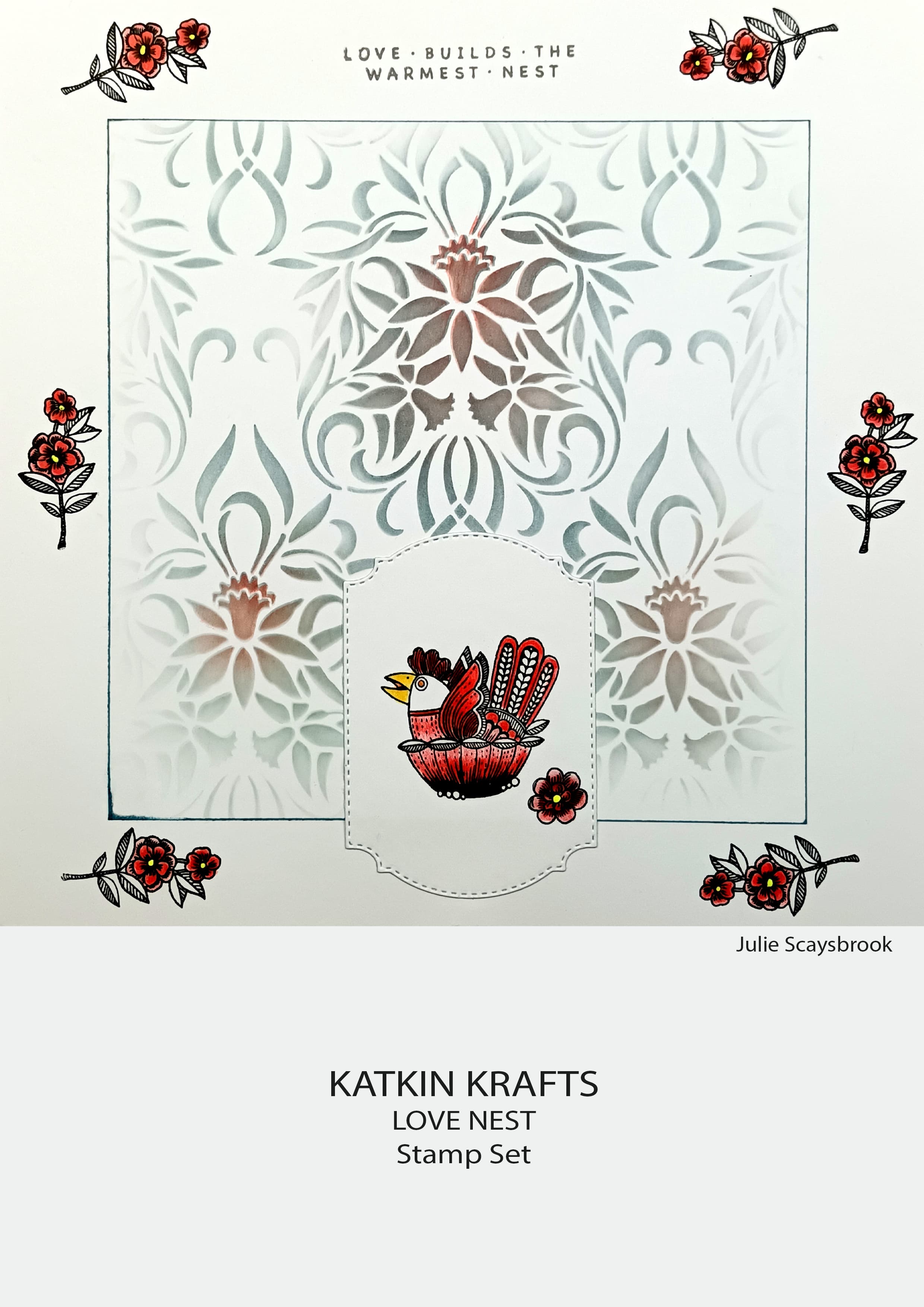 Katkin Krafts Love Nest 6 in x 8 in Clear Stamp Set