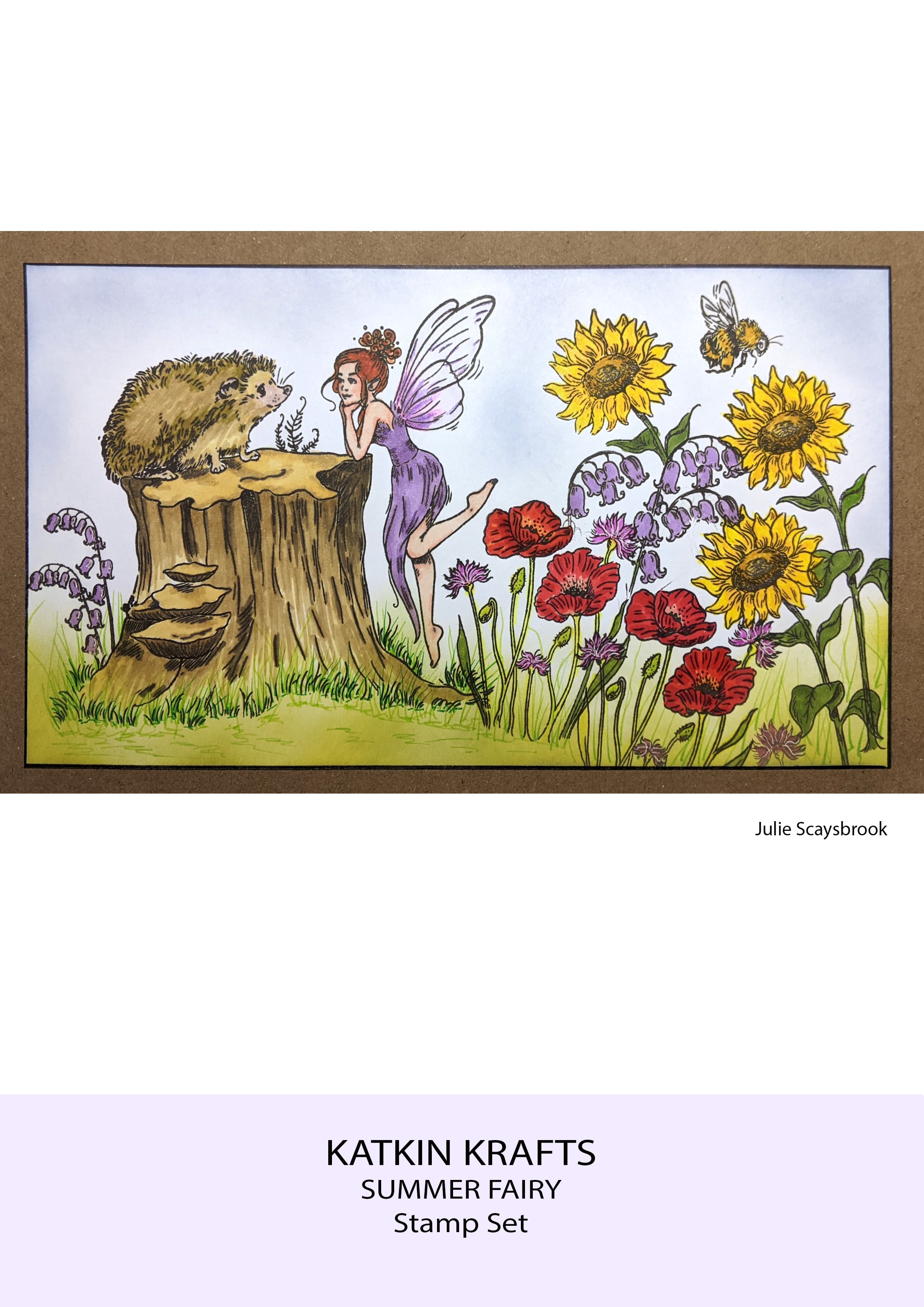 Katkin Krafts Summer Fairy 6 in x 8 in Clear Stamp Set