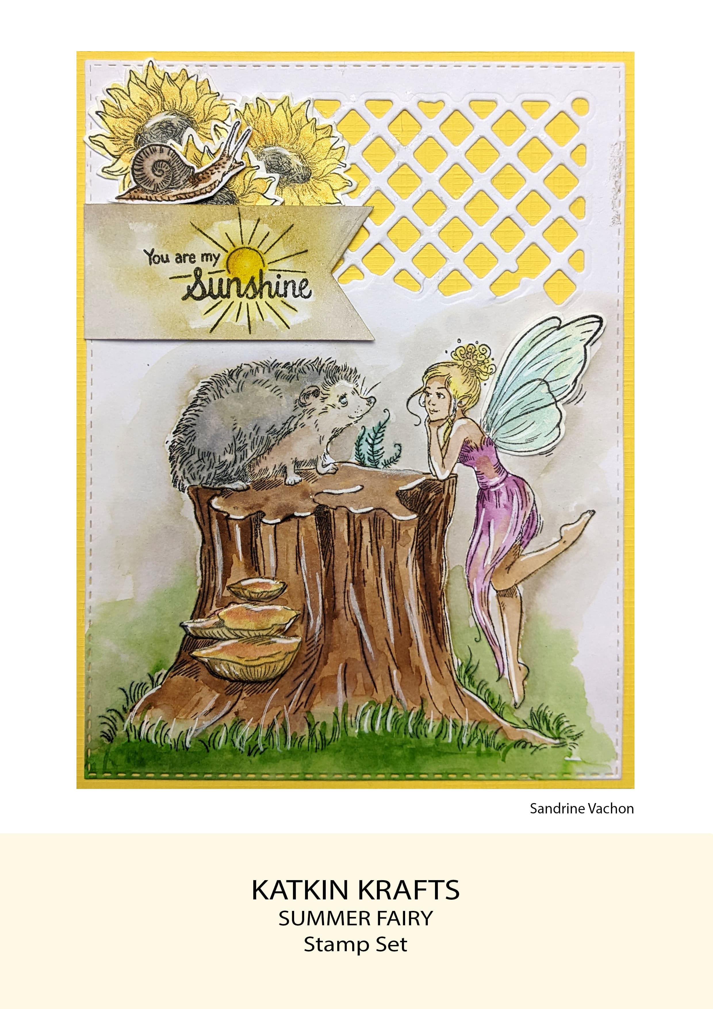 Katkin Krafts Summer Fairy 6 in x 8 in Clear Stamp Set