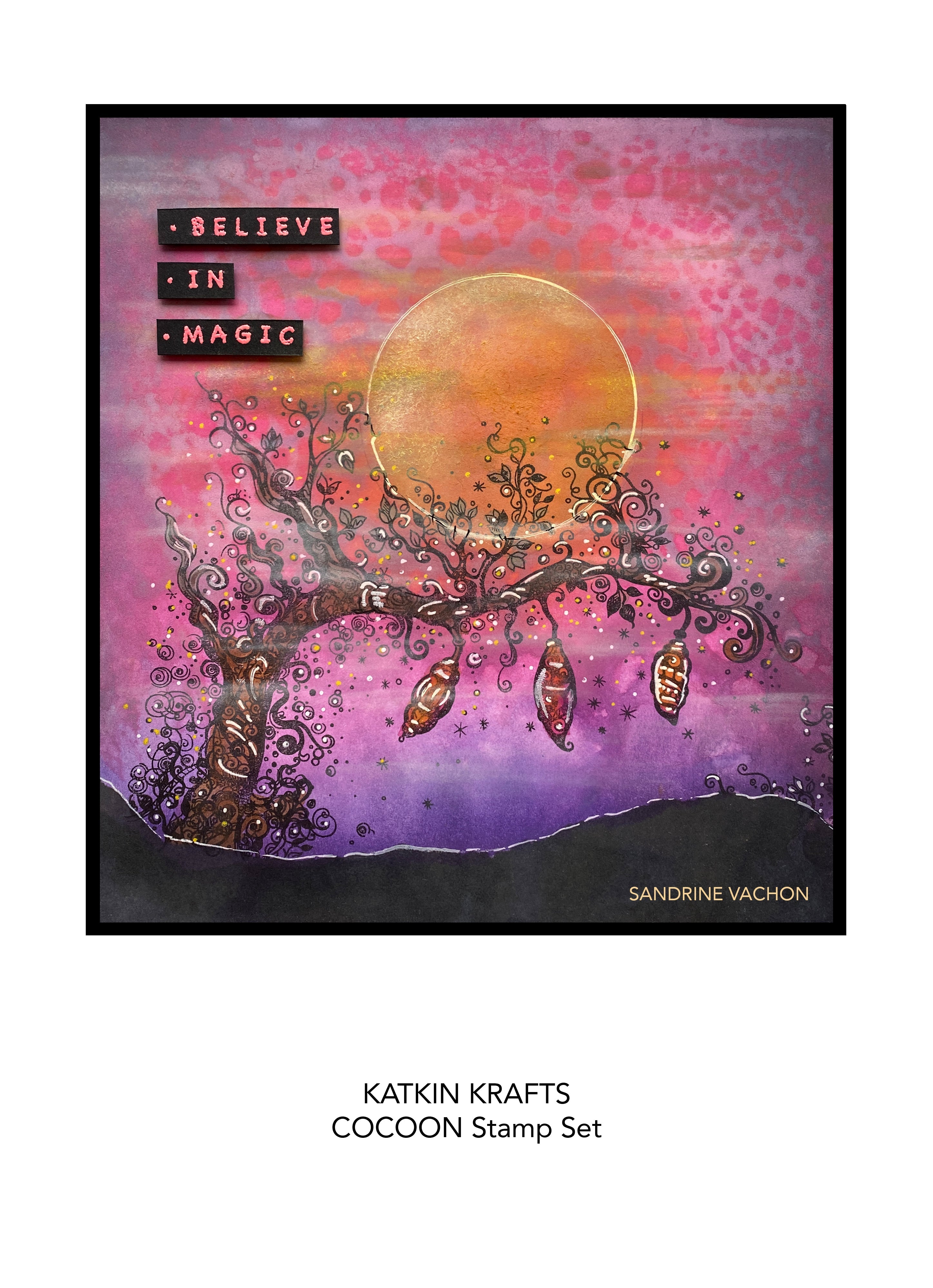 Katkin Krafts Cocoon 6 in x 8 in Clear Stamp Set