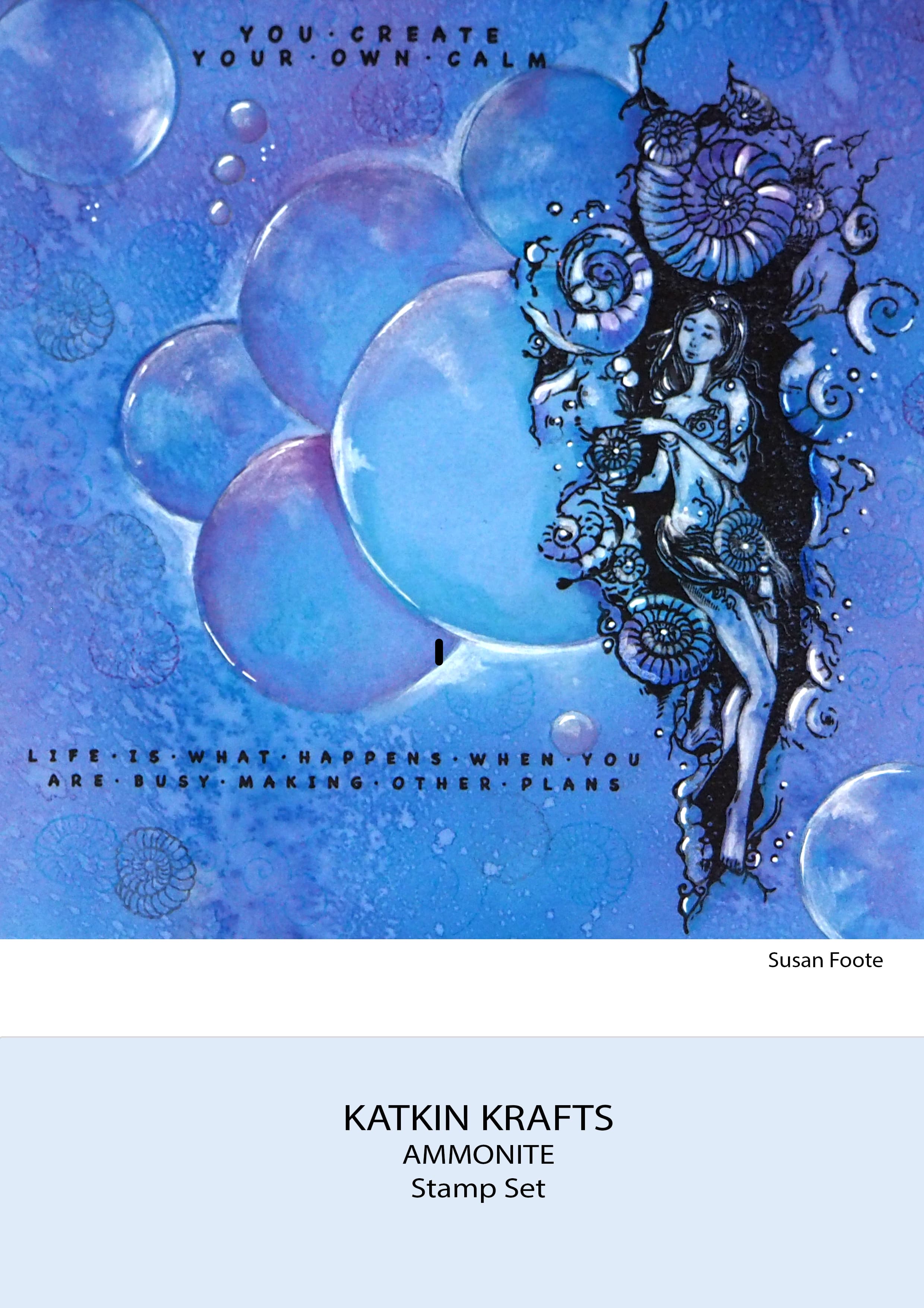 Katkin Krafts Ammonite 6 in x 8 in Clear Stamp Set