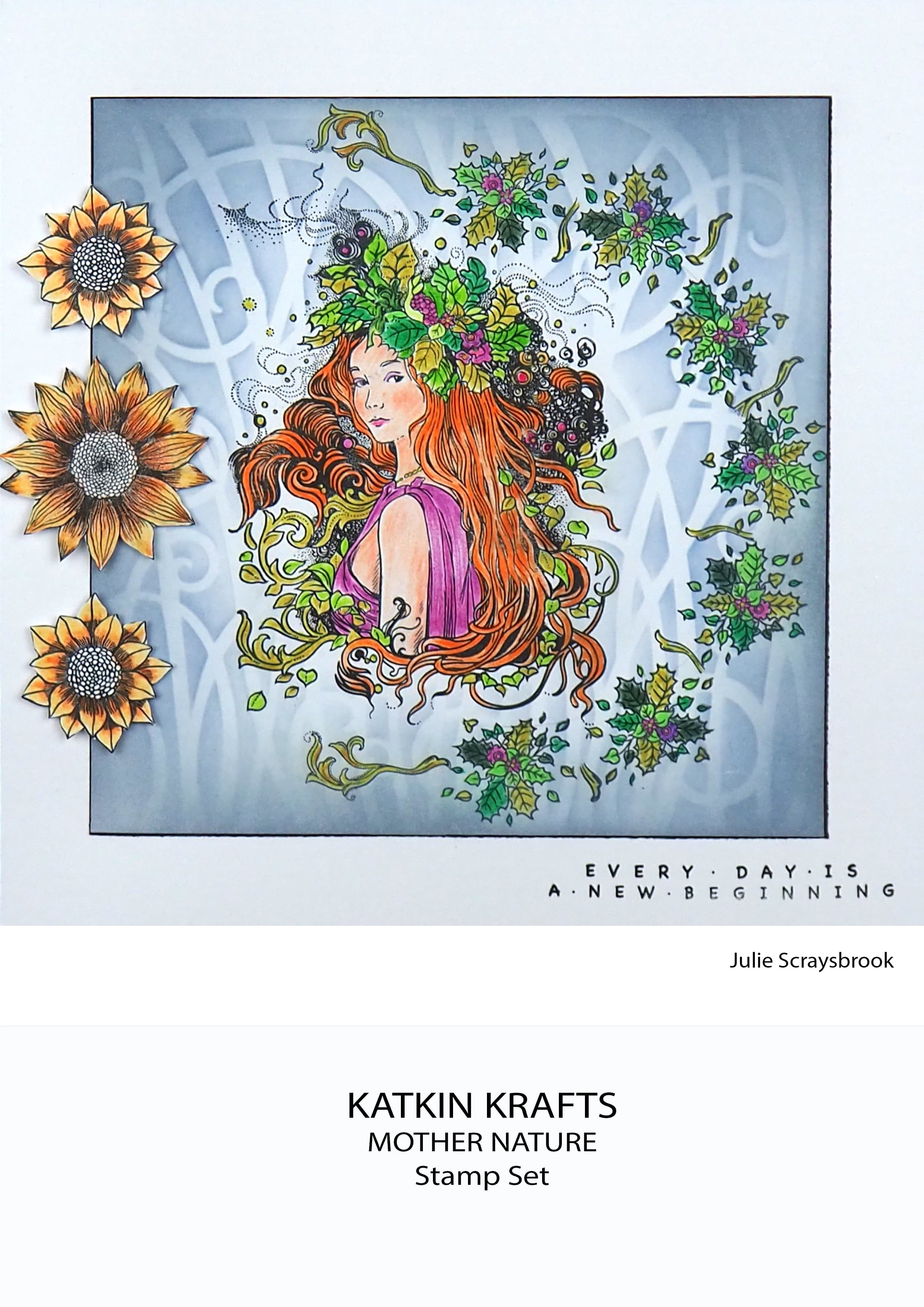 Katkin Krafts Mother Nature 6 in x 8 in Clear Stamp Set