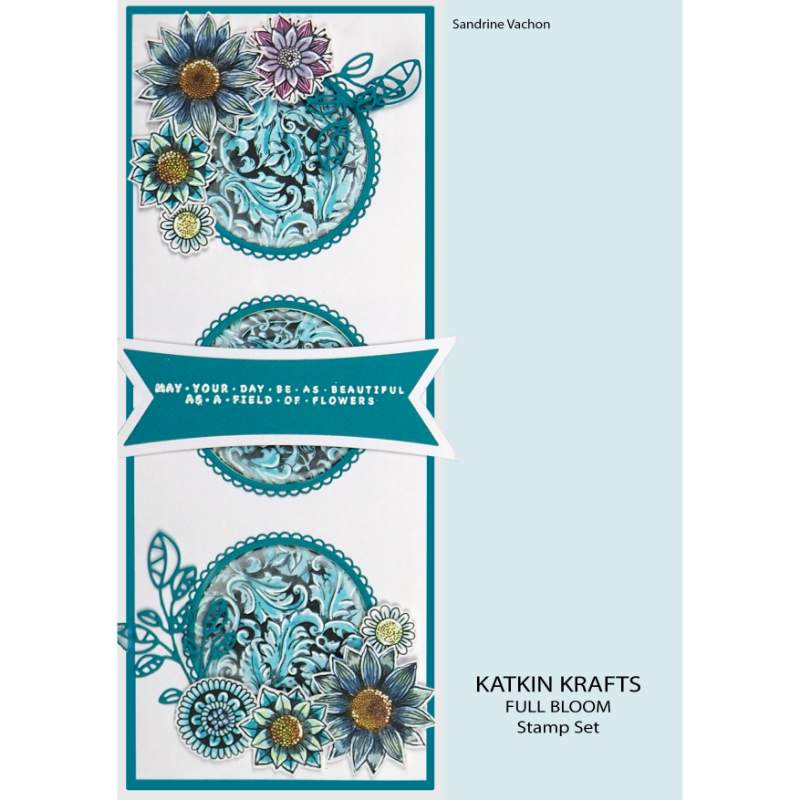 Katkin Krafts Full Bloom 6 in x 8 in Clear Stamp Set