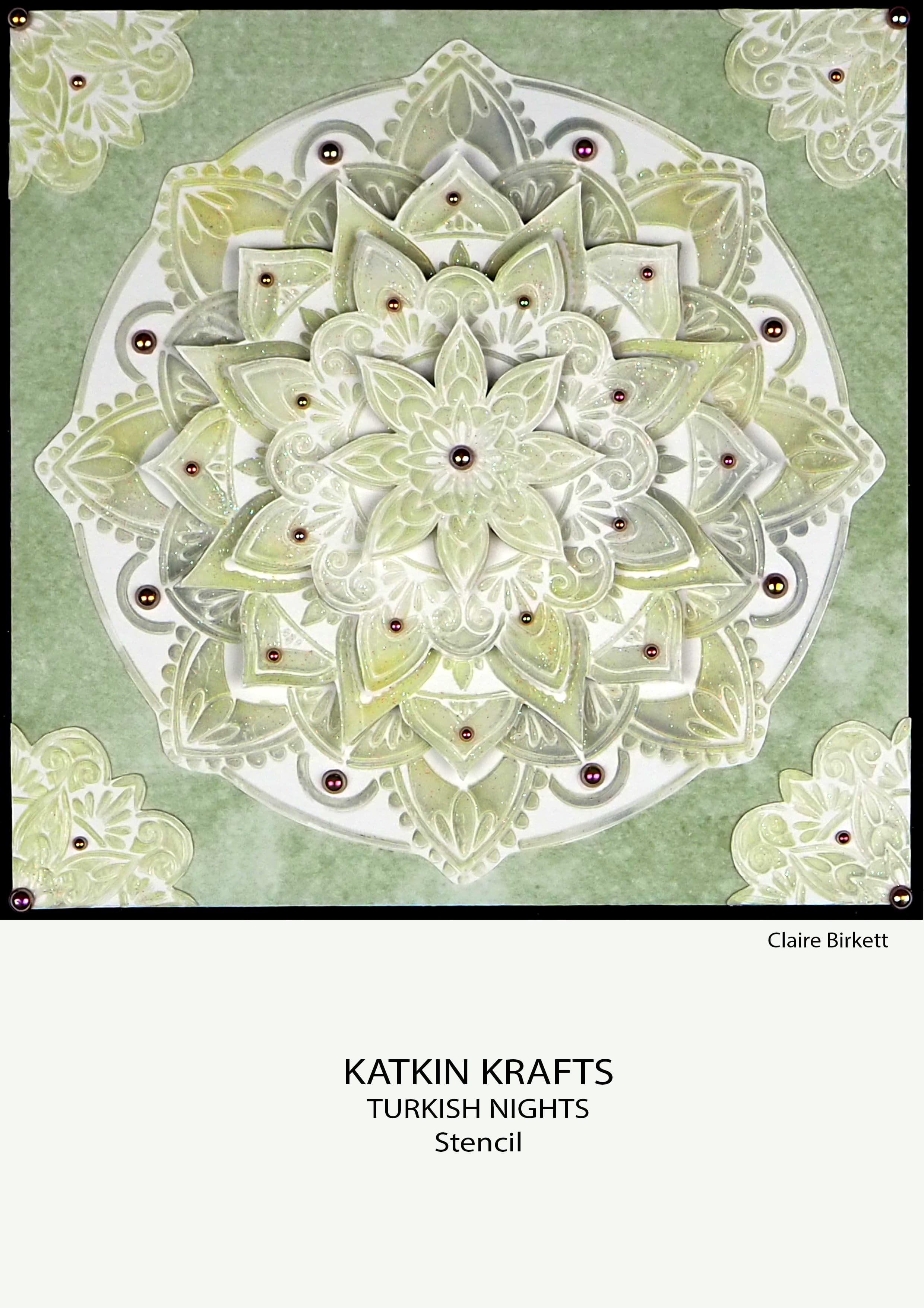 Katkin Krafts Turkish Nights 7 in x 7 in Stencil