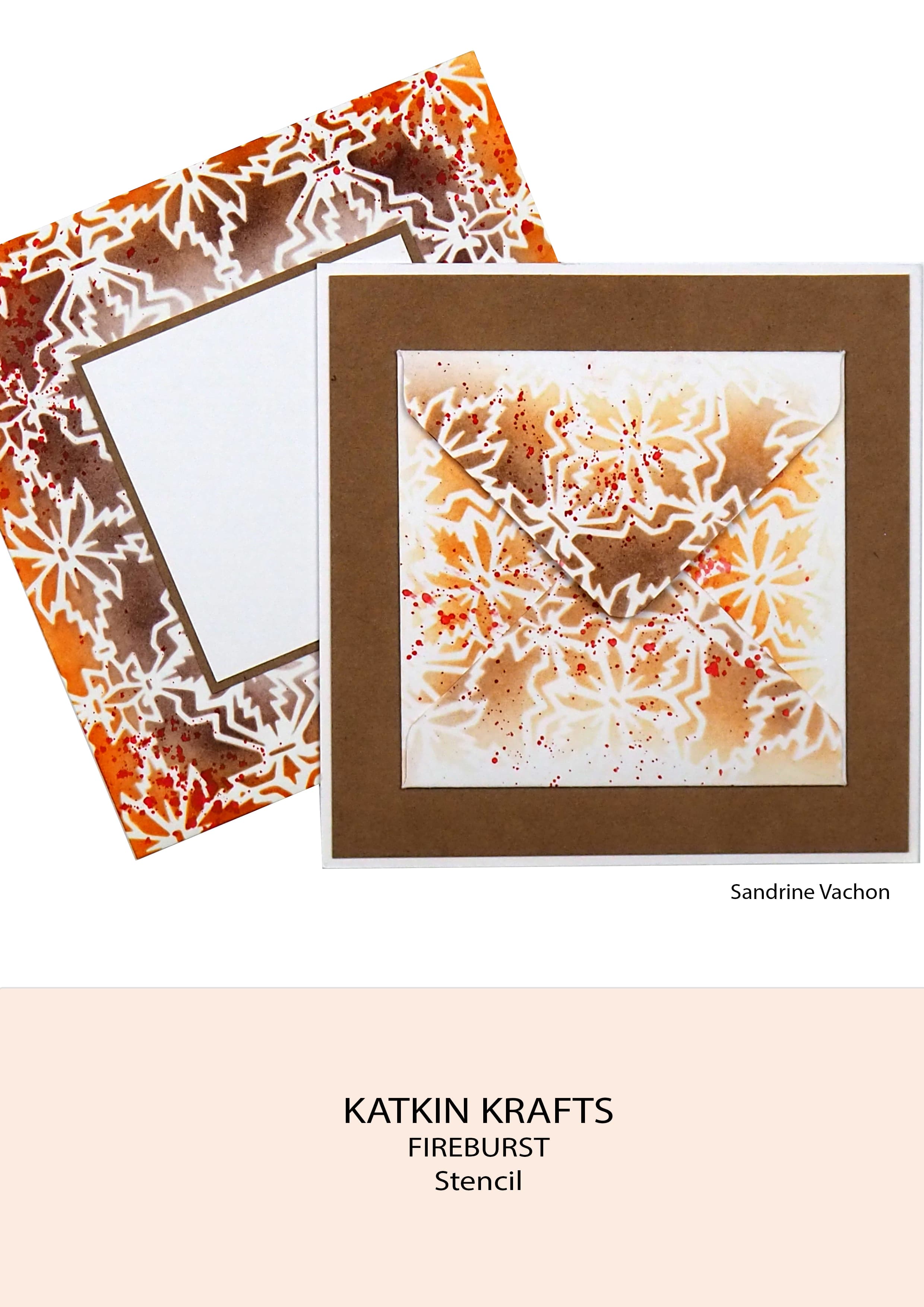 Katkin Krafts Fireburst 7 in x 7 in Stencil