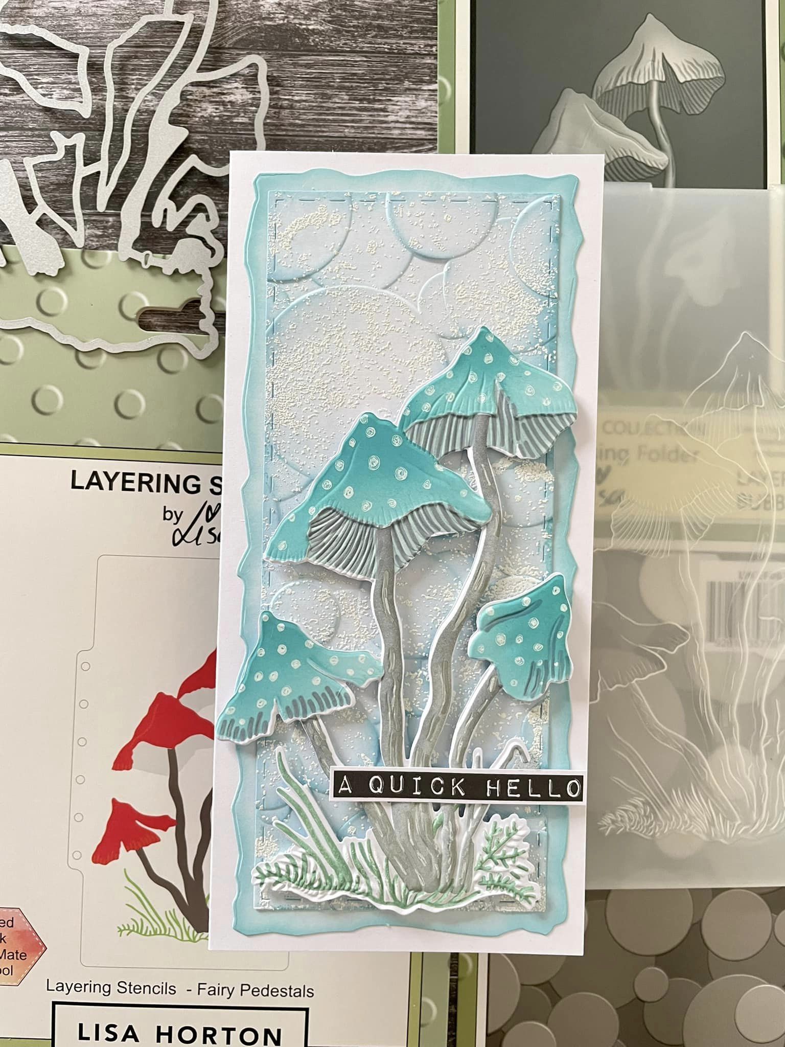 Lisa Horton Crafts Fairy Pedestals Slimline Layering Stencils