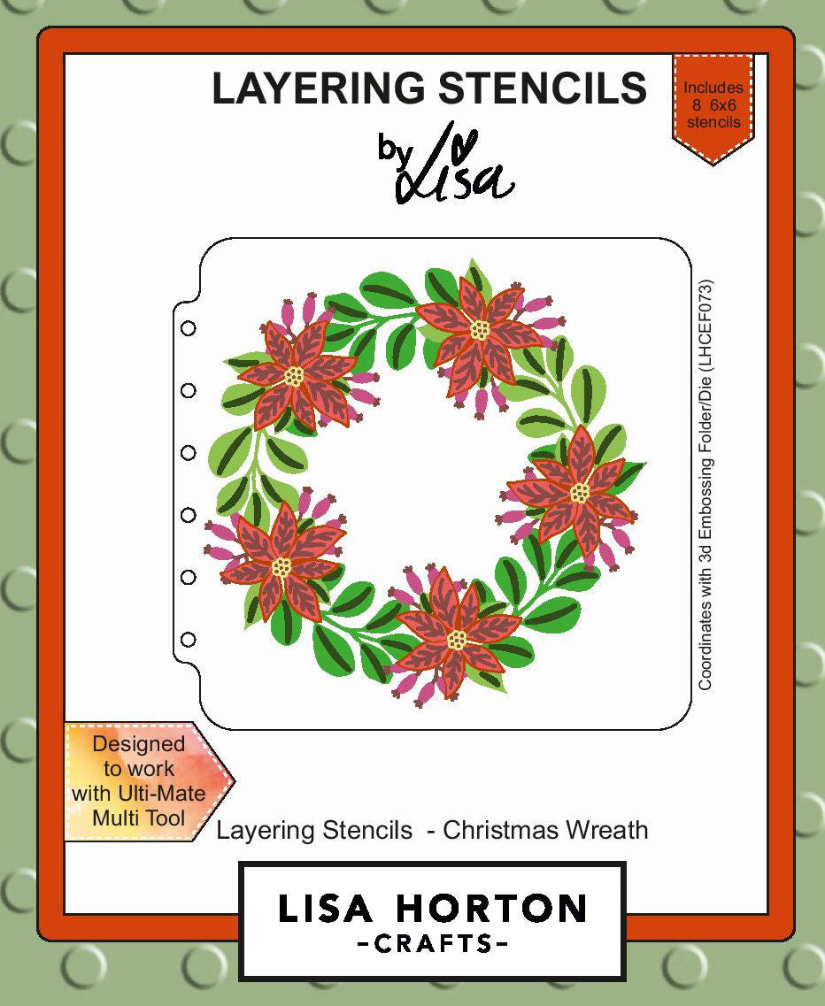 Lisa Horton Layering Stencils - Christmas Wreath
