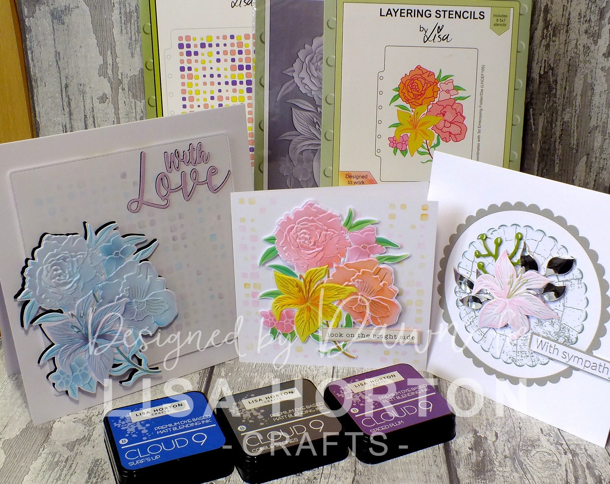 Lisa Horton Crafts Lily Bloom 5x7 Layering Stencils