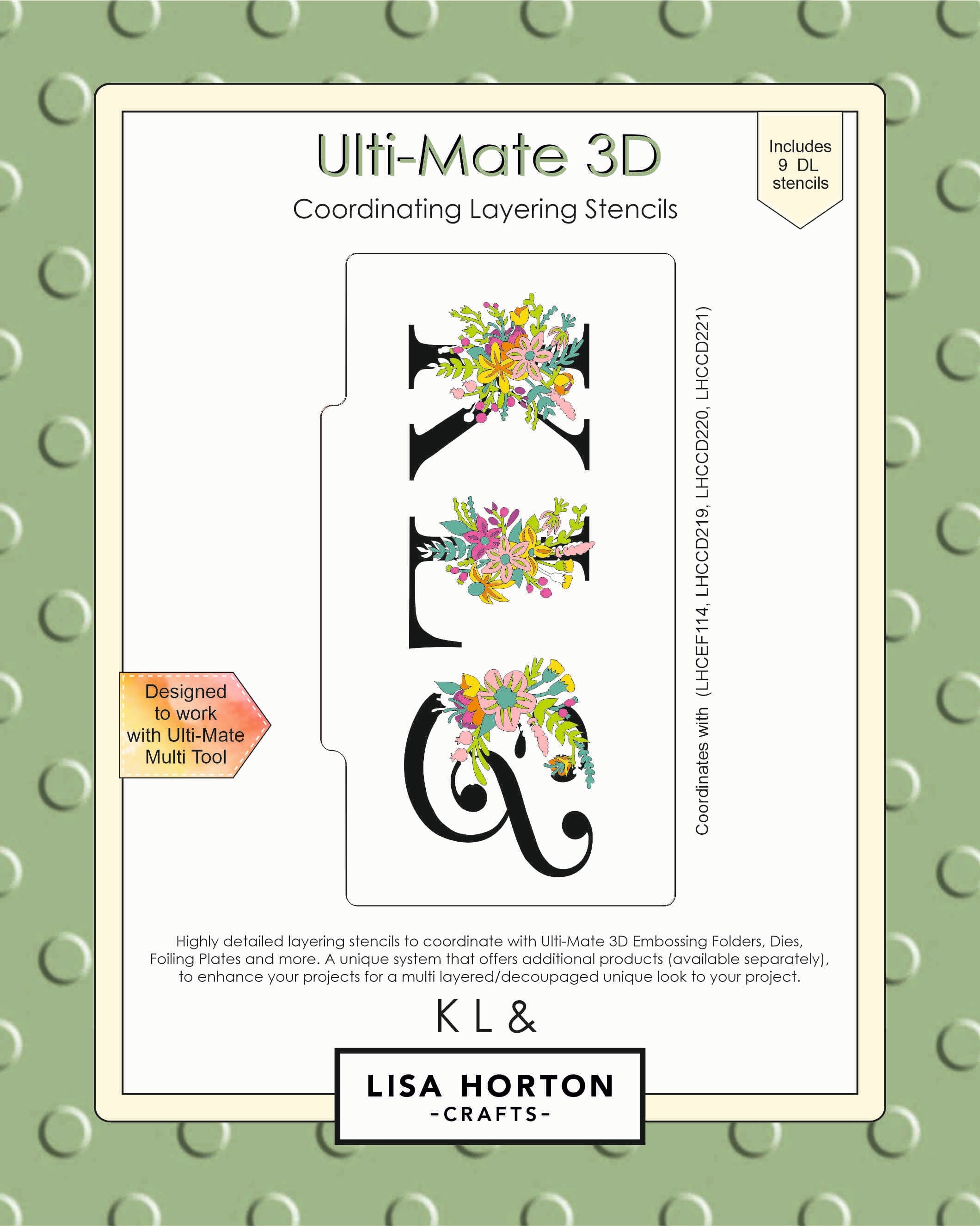 Lisa Horton Crafts Ulti-Mate 3D Slimline Layering Stencils KL&
